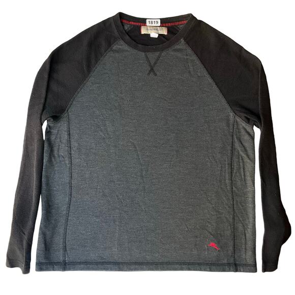 Tommy Bahama Men’s Long Sleeve Screw Neck T-shirt size L/G, Gray - Picture 1 of 6